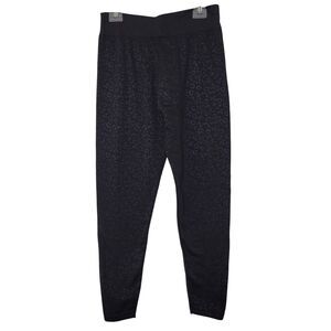 Motherhood Maternity Plus Size 1X Black Leopard Print Fleece Lined Leggings